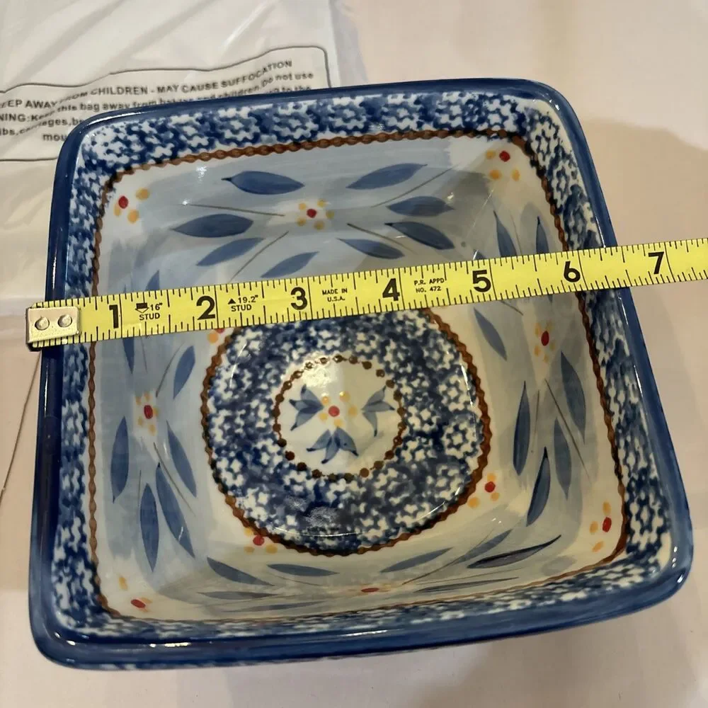 Temp-tations By Tara Old World Blue 1.5 Qt Bowl and Lid Serving Dish Decorative